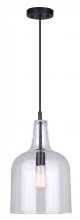 Canarm IPL1059A01BK10 - Keeva 1 Light Pendant, Black Finish