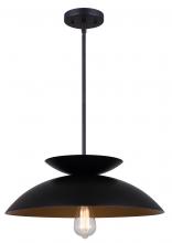 Canarm IPL786B01BK - Ziva 1 Light Pendant, Black Finish