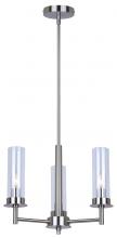 Canarm ICH1205A03BN - BENSON, ICH1205A03BN, 3 Lt Rod Chandelier,Clear Glass, 60W Type C, 16inch W x 14.625 - 62.625inch H