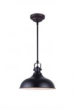 Canarm LPL103A01BK - Sussex, 1 Lt Rod Pendant, 12W LED, Dimmable, 840 Lumens, 12" x 12 3/4-60 3/4"