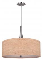 Canarm ICH2120B03BN22 - Eden 3 Light Chandelier with Cork and Brushed Nickel Finish and Cork Shade