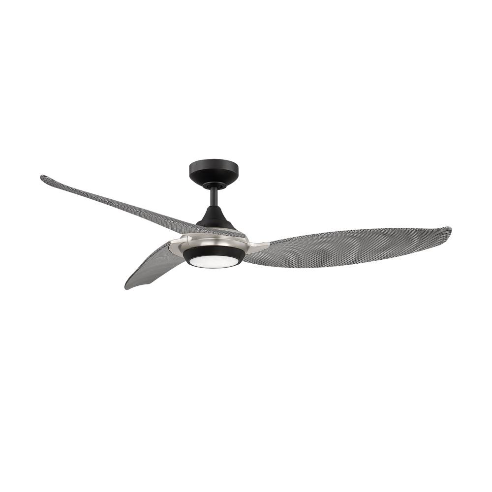 VIRTUA 52 in. LED Black & Satin Nickel DC motor Ceiling Fan with WaterGraphiX blades