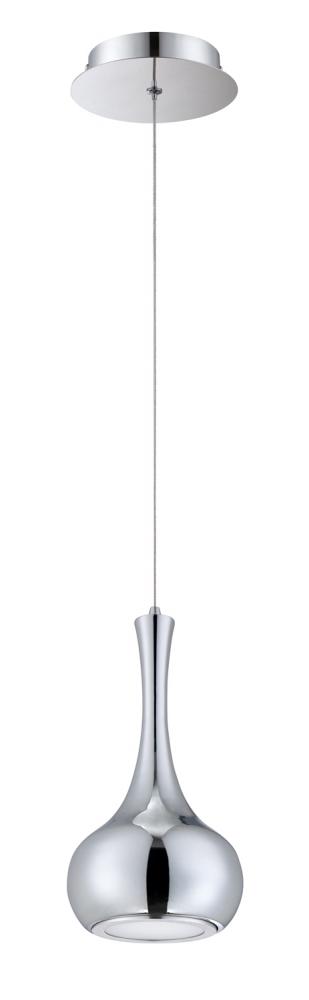 FLUTE series 1-Light LED Chrome Pendant