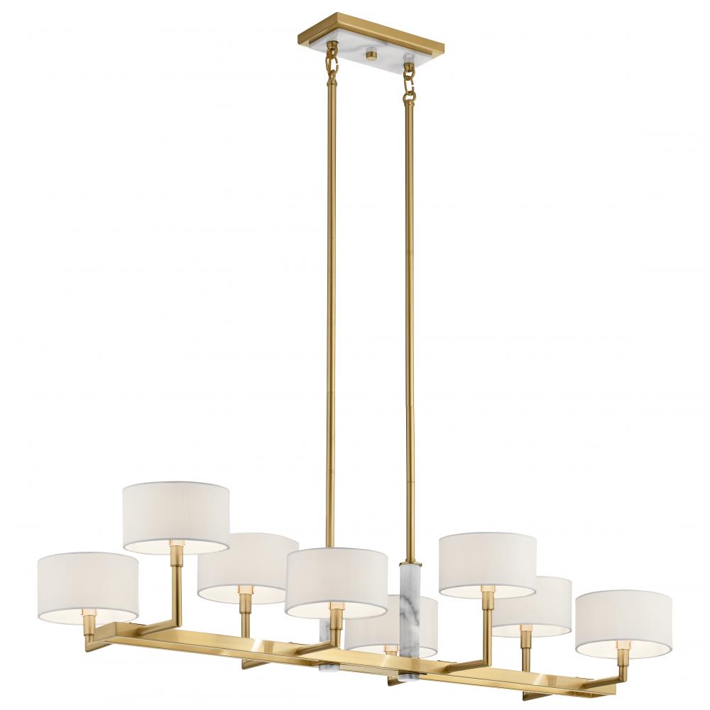 Laurent 46" 8 Light Linear Chandelier in Champagne Gold