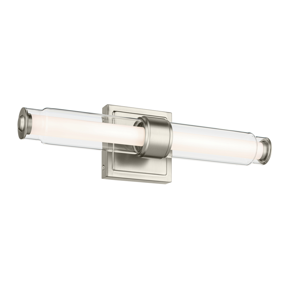 Laurene 18.5" Linear Bath Bar Small LED with Clear Glass in Brushed Nickel