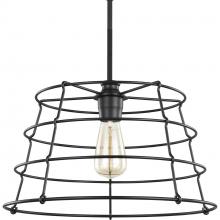 Progress P500282-031 - Chambers Collection One-Light Matte Black Farmhouse Pendant Light