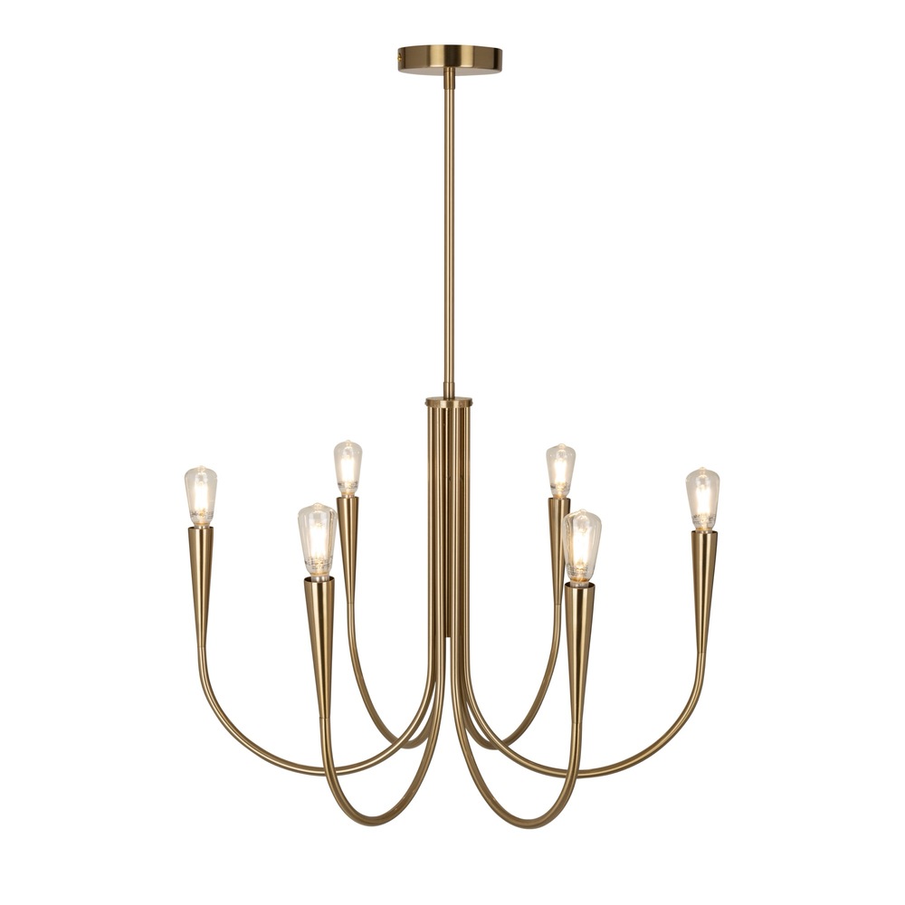 Bronte Collection 6-Light Chandelier Brass