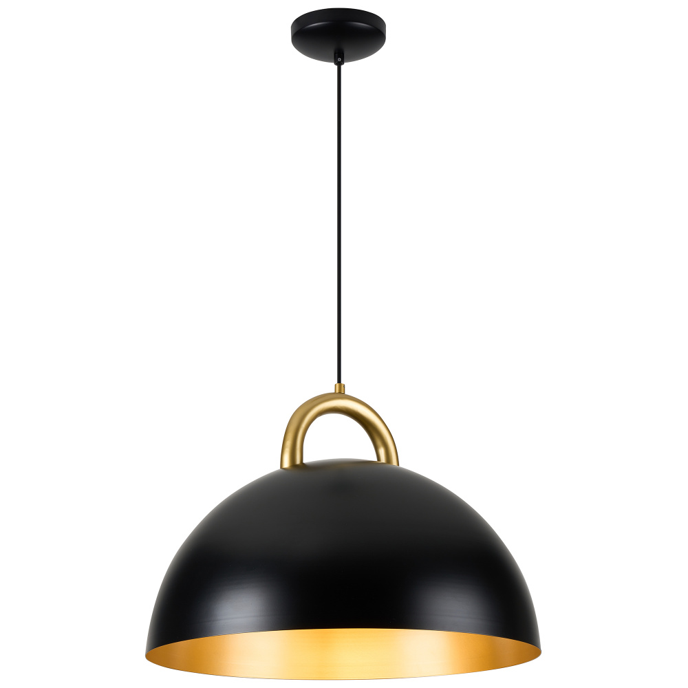 Pantheon-1-Light Pendant-15.75"-Black/Rust Brass