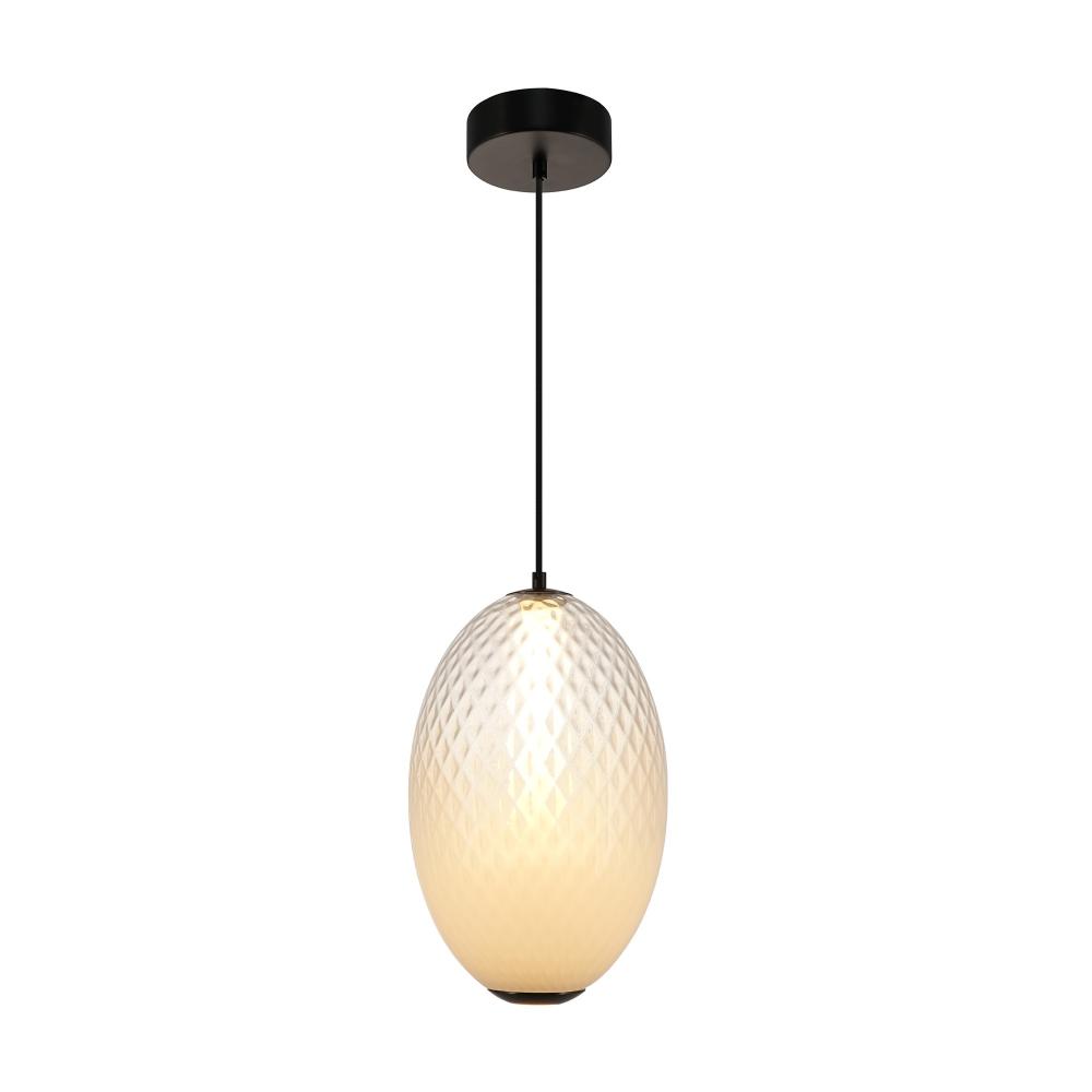 Celeste Integrated LED Pendant 10", White with Diamond Glassware