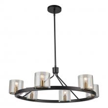 Artcraft AC11826BB - Salinas Collection 6-Light Chandelier, Black and Brass