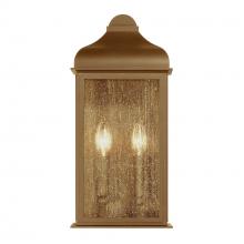 Artcraft AC8186WB - Madrid 2 Light Outdoor Wall Sconce, Weathered Brass