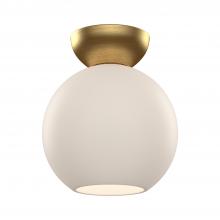 Kuzco Lighting Inc SF59708-BG/OP - Arcadia 8-in Brushed Gold/Opal Glass 1 Light Semi Flush Mount