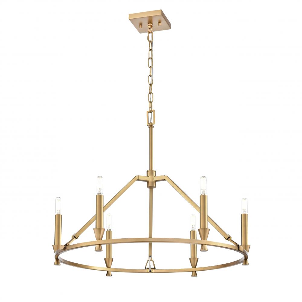 Carisbrooke 26" Chandelier, Brass