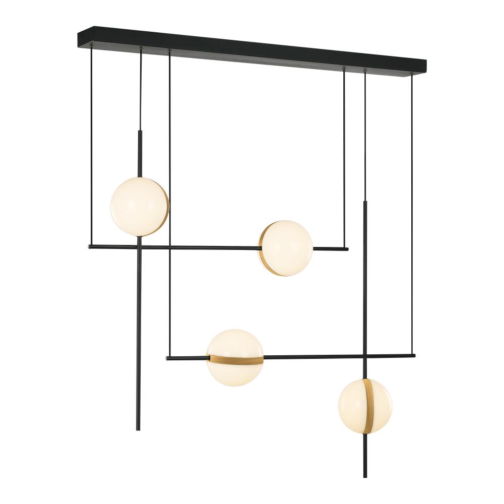 Tagliato 40-in Matte Black/Brushed Gold LED Linear Pendant