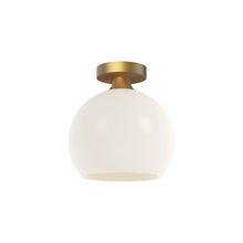 Alora Lighting FM506210AGOP - Castilla 10-in Aged Gold/Opal Matte Glass 1 Light Flush Mount