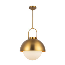 Alora Lighting PD507216AGOP - Harper 16-in Aged Gold/Opal Matte Glass 1 Light Pendant