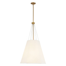 Alora Lighting PD545622AGWL - Manila 22-in Aged Gold/White Linen 3 Lights Pendant