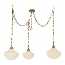 Alora Lighting MP651312BGGR - Farrah 12-in Brushed Gold/Glossy Ribbed Opal Glass Socket Multi Pendant