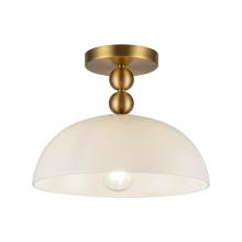 Alora Lighting SF459012BGGO - Paisley 12-in Brushed Gold/Glossy Opal Glass Socket Semi-Flush Mount