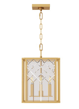 Visual Comfort & Co. Studio Collection AC1134BBS - Erro transitional 4-light indoor dimmable small ceiling hanging lantern pendant in burnished brass g