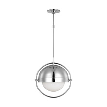 Visual Comfort & Co. Studio Collection TP1101PN - Bacall transitional 1-light indoor dimmable large ceiling hanging pendant in polished nickel silver