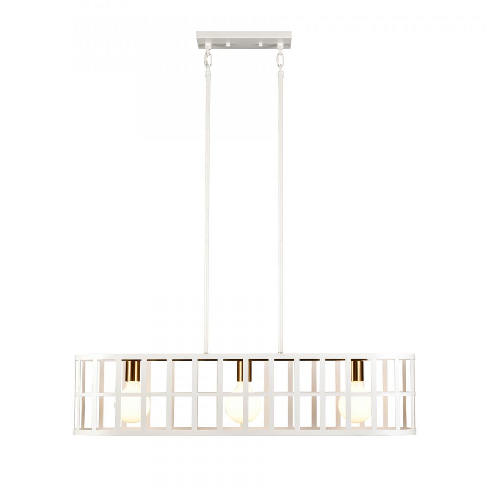 Wescott 36'' Wide 3-Light Linear Chandelier - Matte White