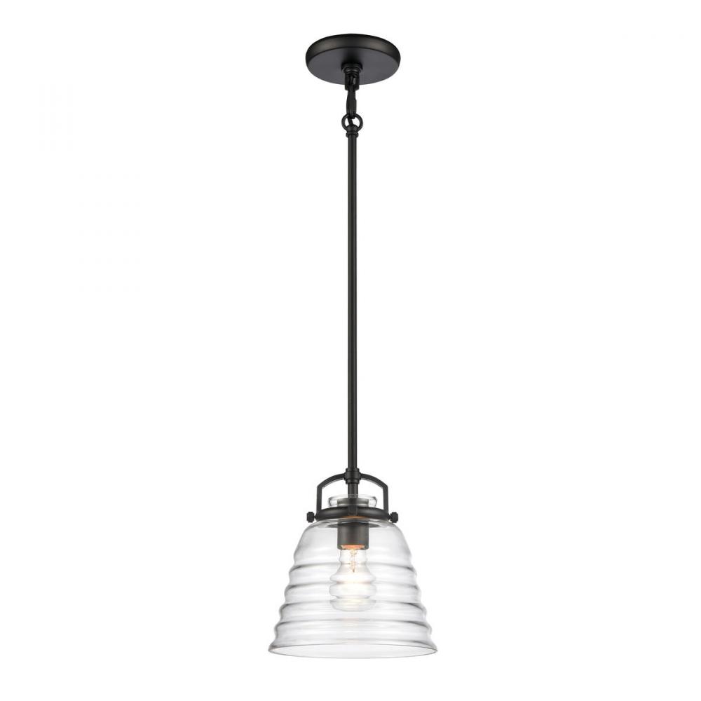 Current 8'' Wide 1-Light Pendant - Matte Black