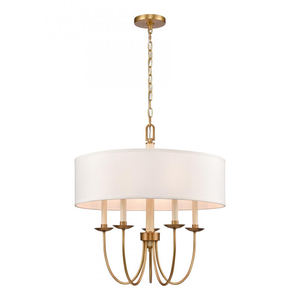 Neville 23'' Wide 5-Light Chandelier - Natural Brass