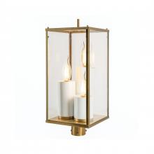 ELK Home 1152-AG-CL - Back Bay 23.25'' High 3-Light Outdoor Post Light - Aged Brass